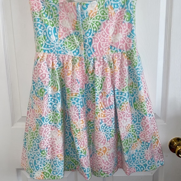 Lilly Pulitzer Strapless Dress in Pink, Blue, Green, and Yellow - Picture 8 of 12